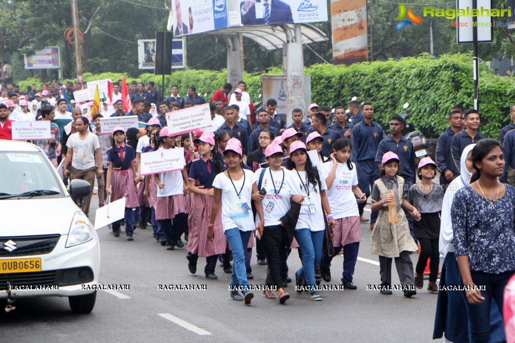 Tamannaah flags off 9th Edition of 2K Pink Ribbon Walk by UBF and KIMS at KBR Park, Hyderabad