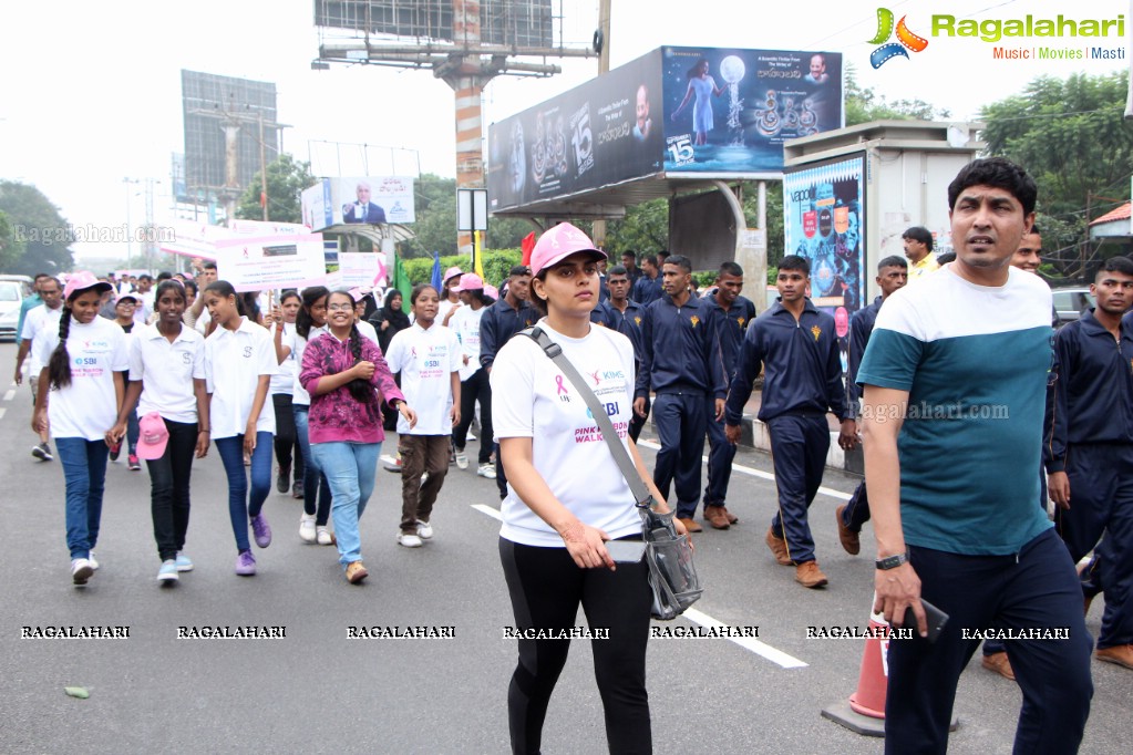 Tamannaah flags off 9th Edition of 2K Pink Ribbon Walk by UBF and KIMS at KBR Park, Hyderabad