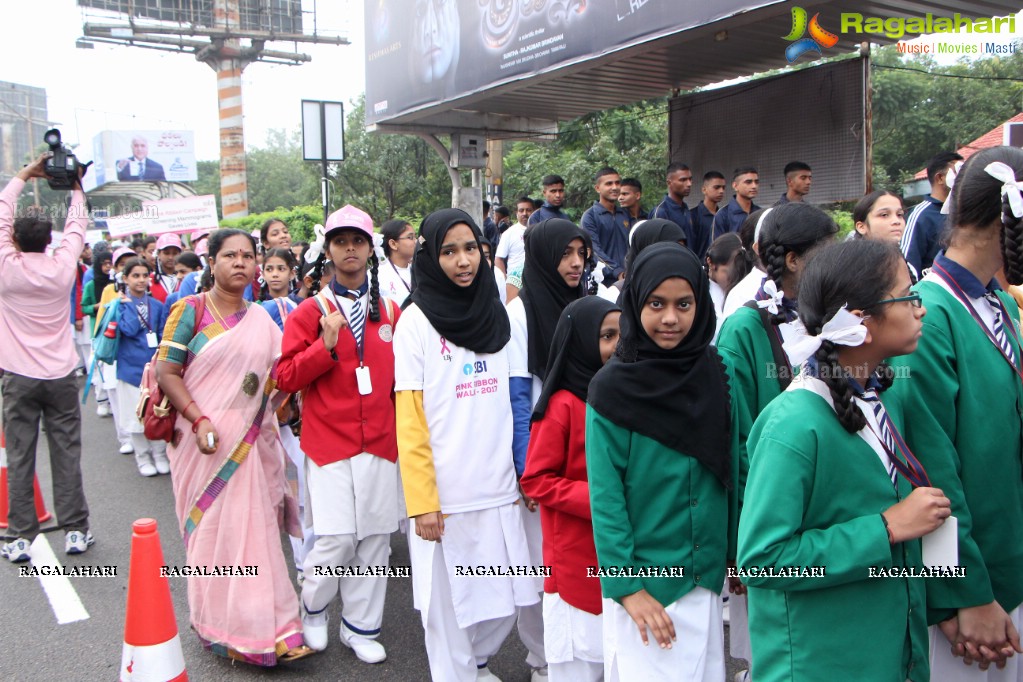 Tamannaah flags off 9th Edition of 2K Pink Ribbon Walk by UBF and KIMS at KBR Park, Hyderabad