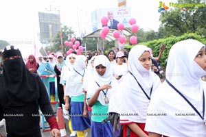 Tamannaah flags off 9th Edition of 2K Pink Ribbon Walk