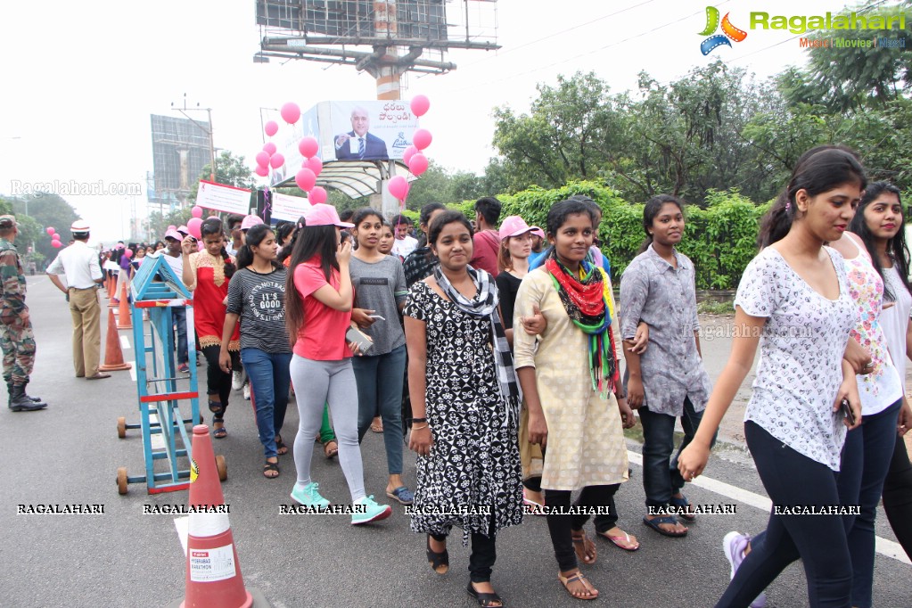 Tamannaah flags off 9th Edition of 2K Pink Ribbon Walk by UBF and KIMS at KBR Park, Hyderabad