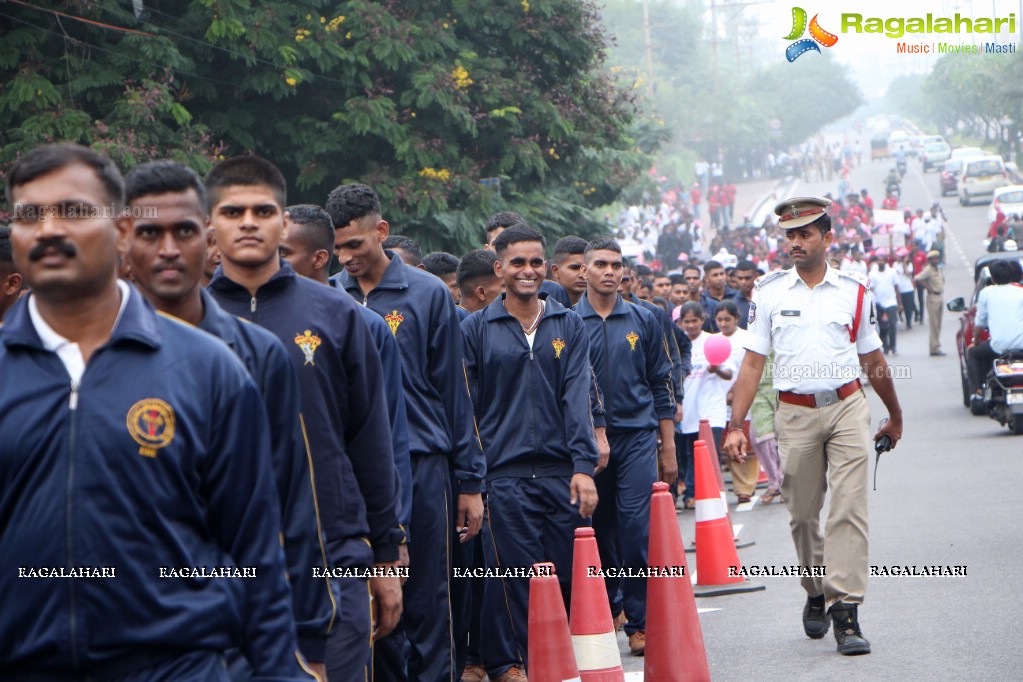 Tamannaah flags off 9th Edition of 2K Pink Ribbon Walk by UBF and KIMS at KBR Park, Hyderabad