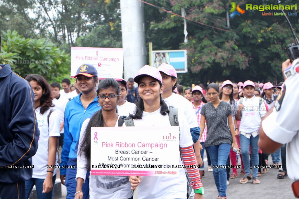 Tamannaah flags off 9th Edition of 2K Pink Ribbon Walk by UBF and KIMS at KBR Park, Hyderabad