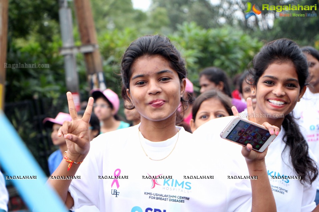 Tamannaah flags off 9th Edition of 2K Pink Ribbon Walk by UBF and KIMS at KBR Park, Hyderabad