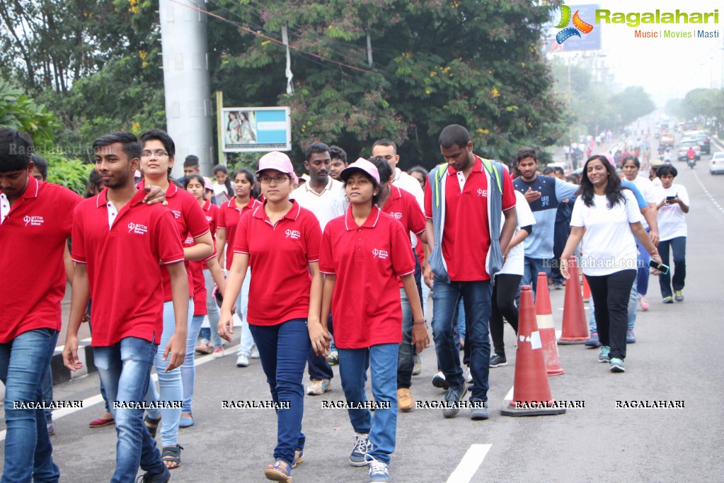 Tamannaah flags off 9th Edition of 2K Pink Ribbon Walk by UBF and KIMS at KBR Park, Hyderabad