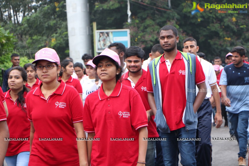 Tamannaah flags off 9th Edition of 2K Pink Ribbon Walk by UBF and KIMS at KBR Park, Hyderabad