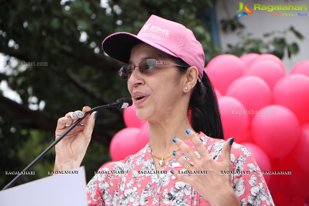 Tamannaah flags off 9th Edition of 2K Pink Ribbon Walk by UBF and KIMS at KBR Park, Hyderabad