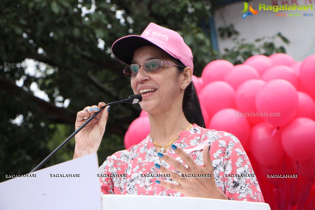 Tamannaah flags off 9th Edition of 2K Pink Ribbon Walk by UBF and KIMS at KBR Park, Hyderabad