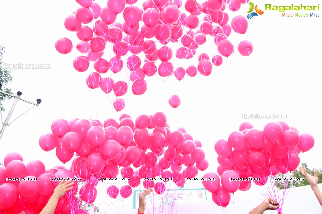 Tamannaah flags off 9th Edition of 2K Pink Ribbon Walk by UBF and KIMS at KBR Park, Hyderabad