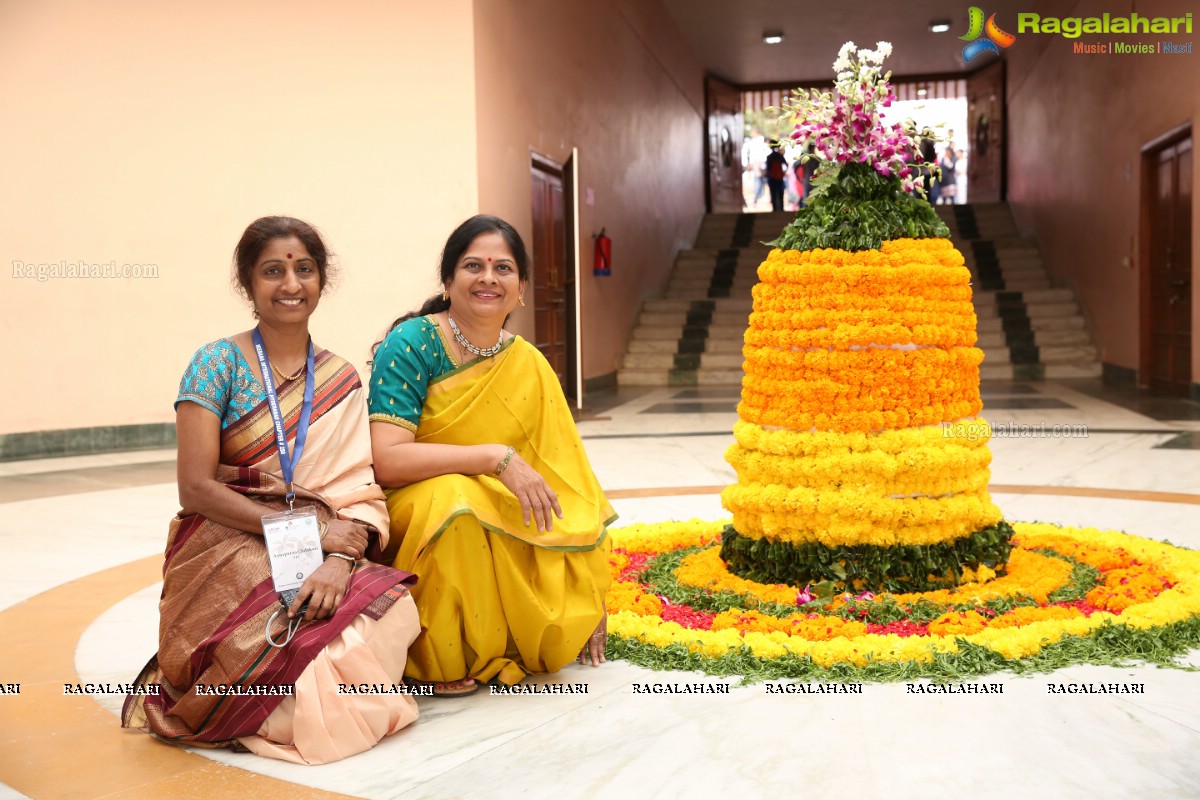 Bathukamma-Song of Flowers 2018 - International Ikebana Festival at Shilpakala Vedika (Day 1)