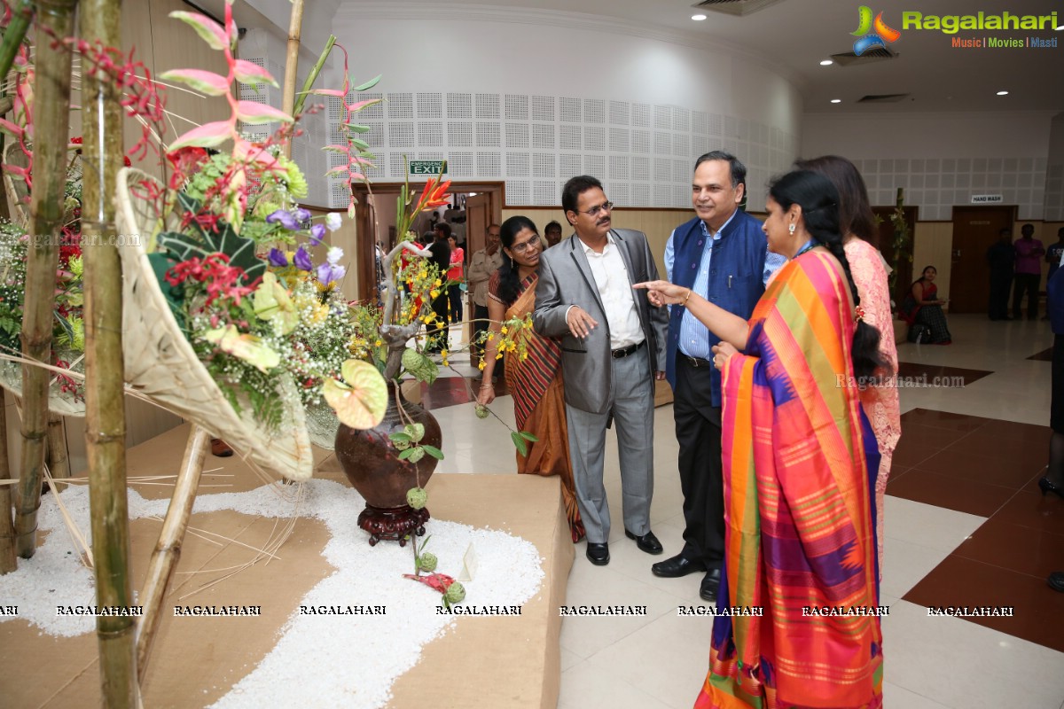 Bathukamma-Song of Flowers 2018 - International Ikebana Festival at Shilpakala Vedika (Day 1)