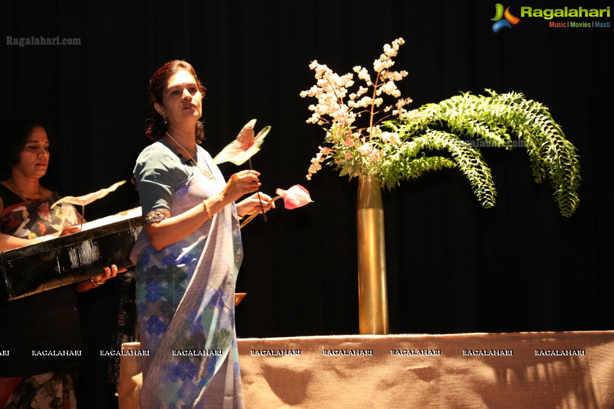 Ikebana International Hyderabad Chapter #250 Organises Ikebana Demonstration by Ohryu Rekha Reddy at Shilpakala Vadika