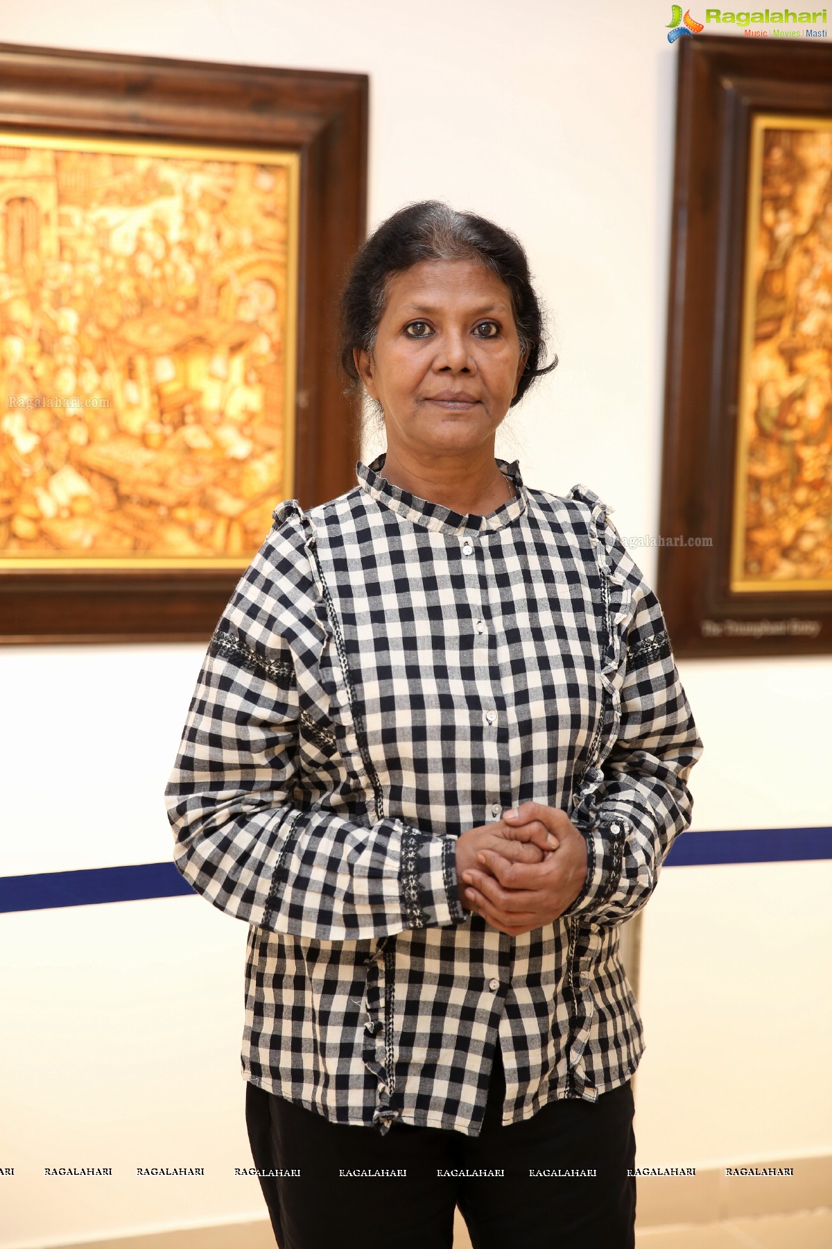 Milburn Cherian Showcasing the Artwork at State Art gallery, Hyderabad