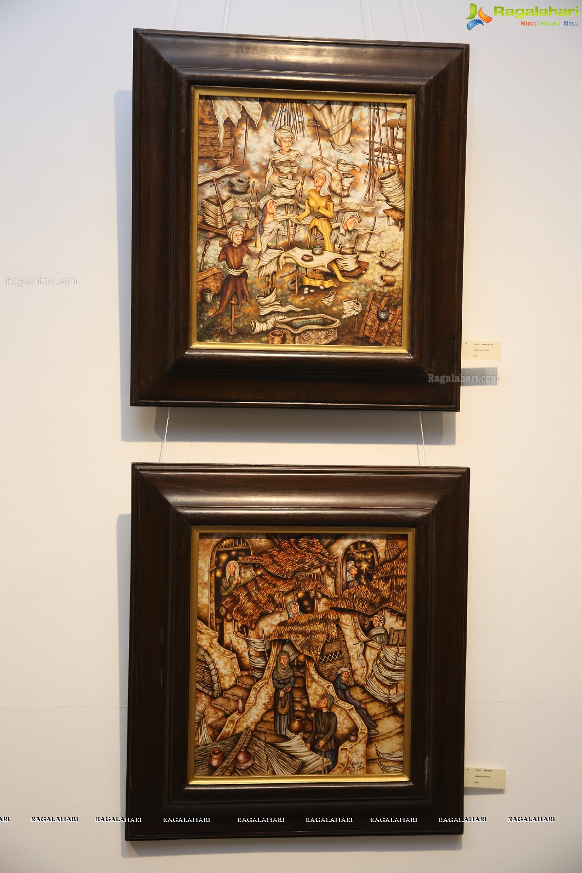 Milburn Cherian Showcasing the Artwork at State Art gallery, Hyderabad