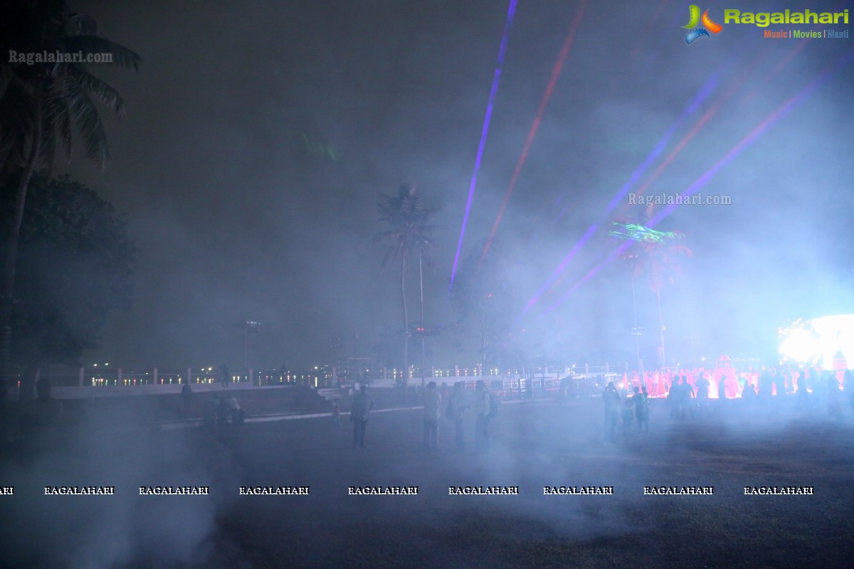 Bathukamma Festival Laser Show at Tank Bund by Telangana Tourism