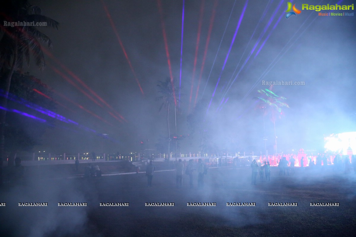 Bathukamma Festival Laser Show at Tank Bund by Telangana Tourism