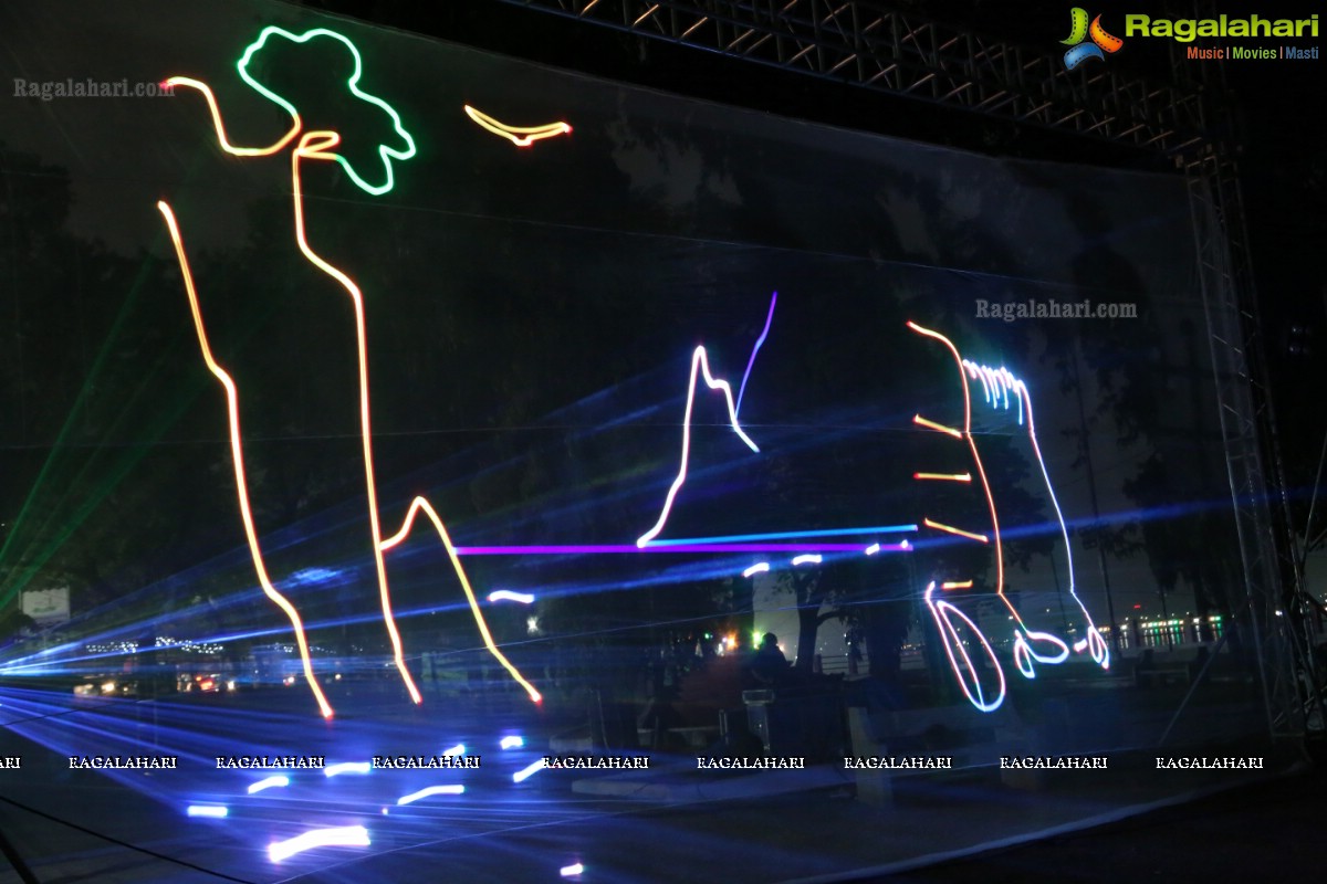 Bathukamma Festival Laser Show at Tank Bund by Telangana Tourism