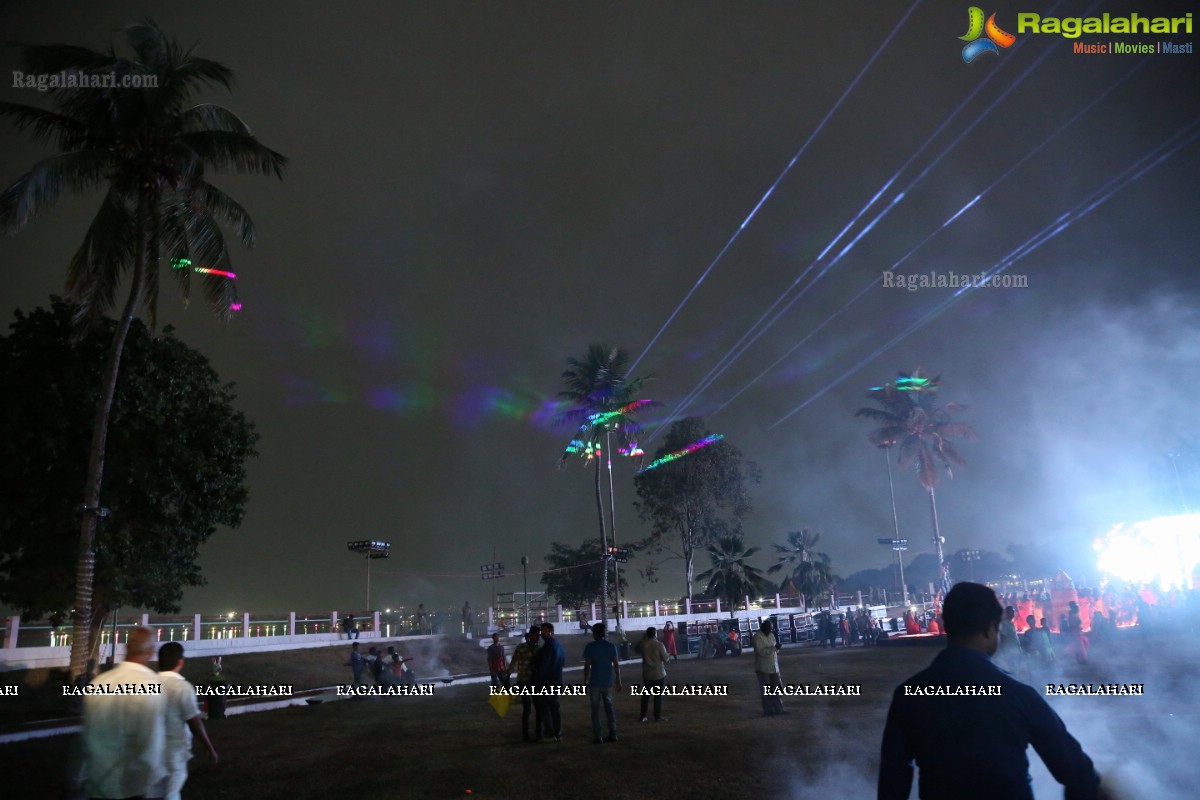 Bathukamma Festival Laser Show at Tank Bund by Telangana Tourism