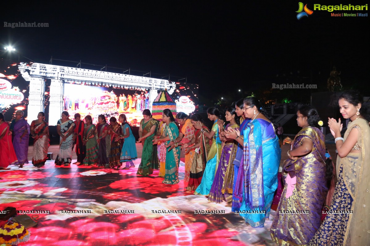 Bathukamma Festival Laser Show at Tank Bund by Telangana Tourism