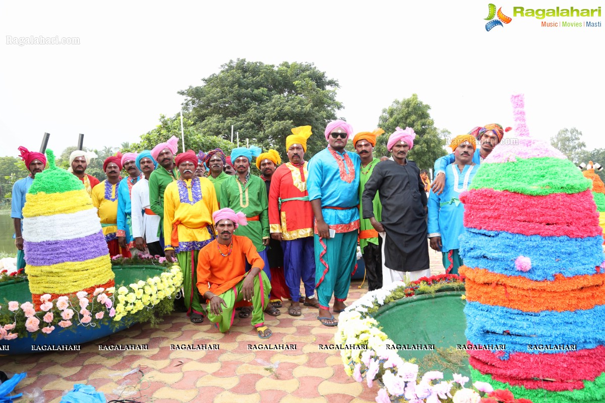 Bathukamma on Water in the Hussain Sagar by The Yacht Club of Hyderabad