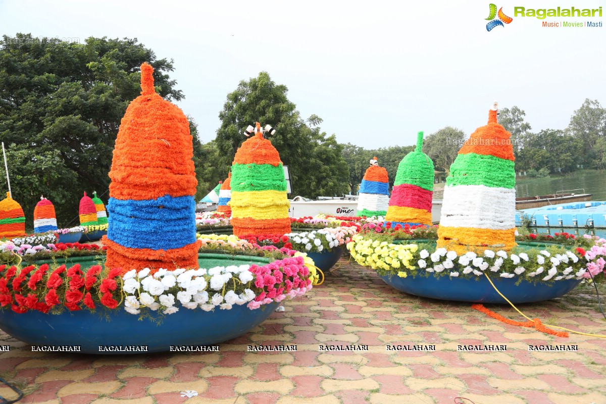 Bathukamma on Water in the Hussain Sagar by The Yacht Club of Hyderabad