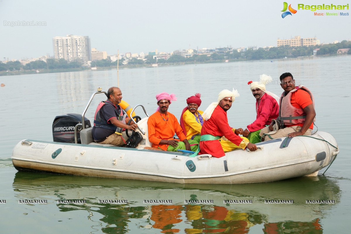 Bathukamma on Water in the Hussain Sagar by The Yacht Club of Hyderabad