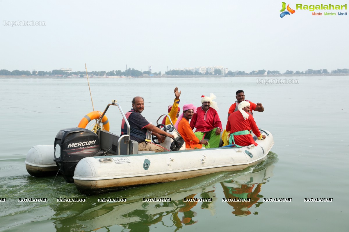 Bathukamma on Water in the Hussain Sagar by The Yacht Club of Hyderabad