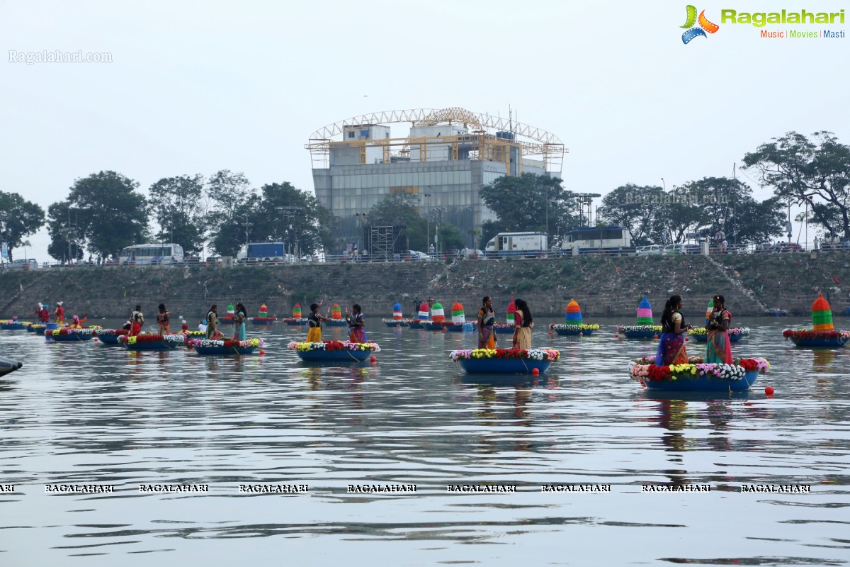 Bathukamma on Water in the Hussain Sagar by The Yacht Club of Hyderabad