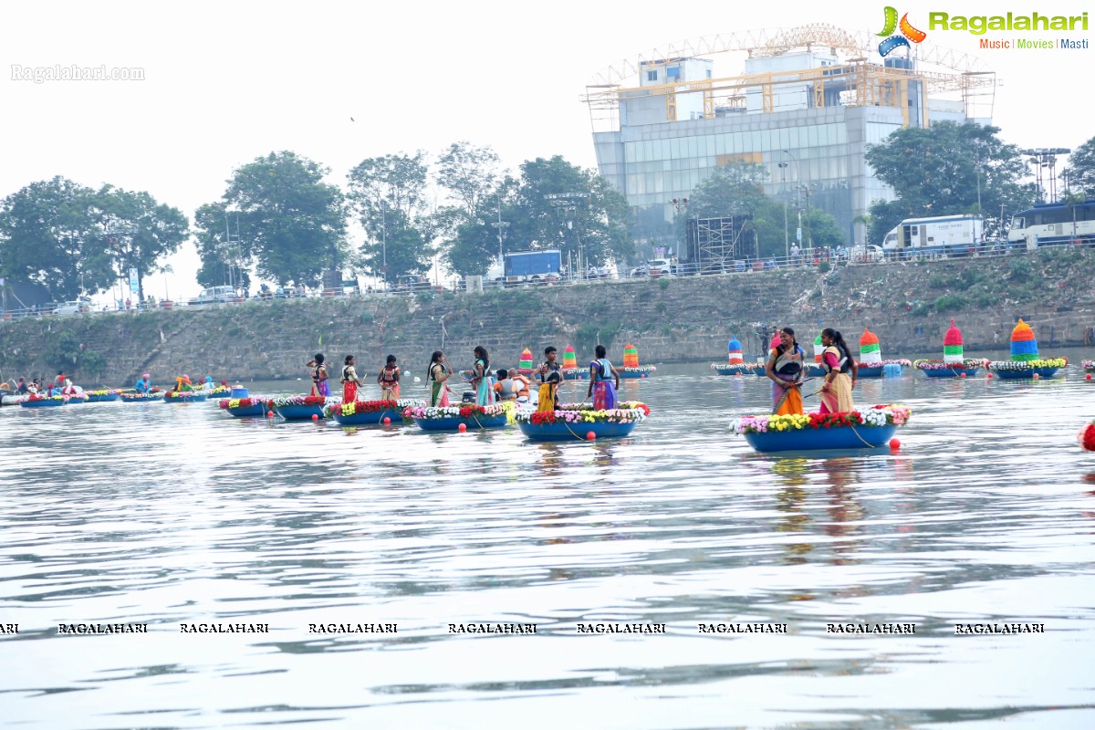 Bathukamma on Water in the Hussain Sagar by The Yacht Club of Hyderabad