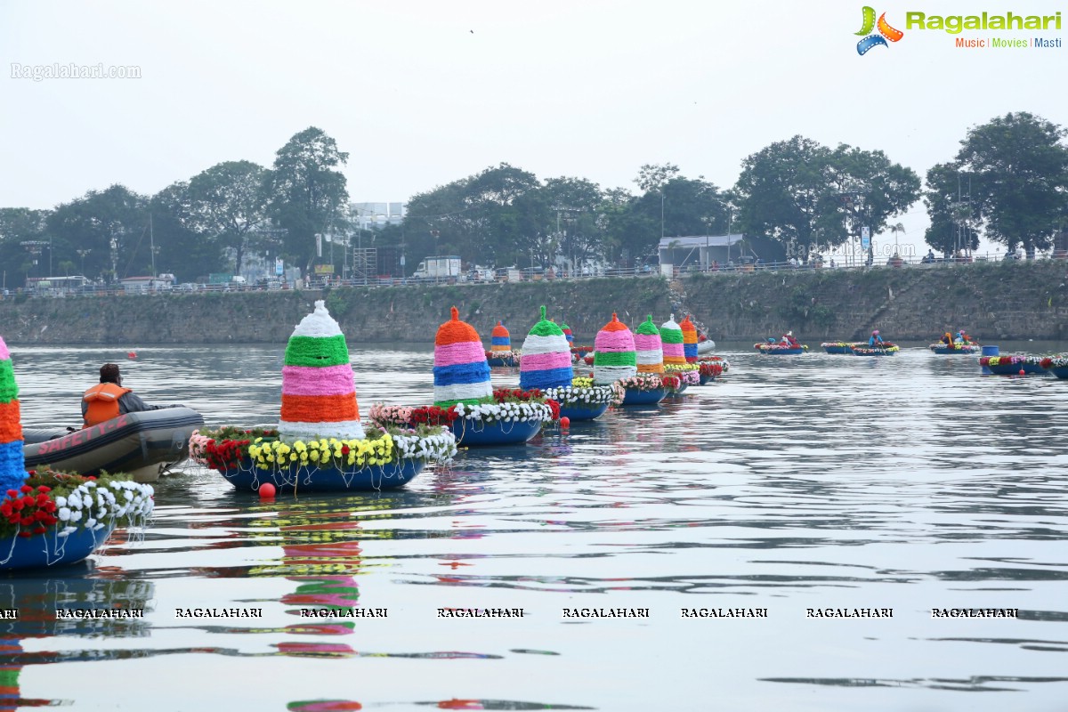 Bathukamma on Water in the Hussain Sagar by The Yacht Club of Hyderabad