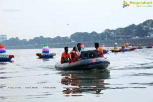 Bathukamma on Water in the Hussain Sagar