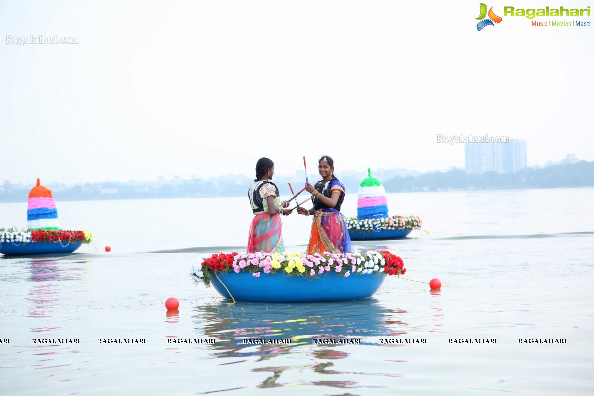 Bathukamma on Water in the Hussain Sagar by The Yacht Club of Hyderabad