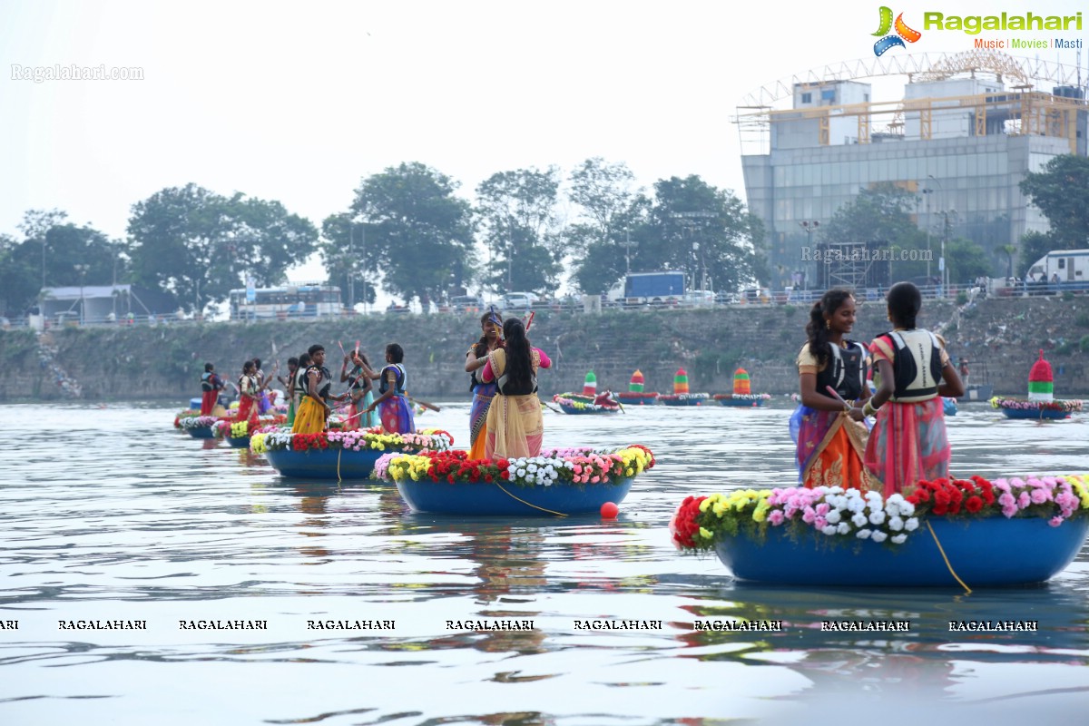 Bathukamma on Water in the Hussain Sagar by The Yacht Club of Hyderabad