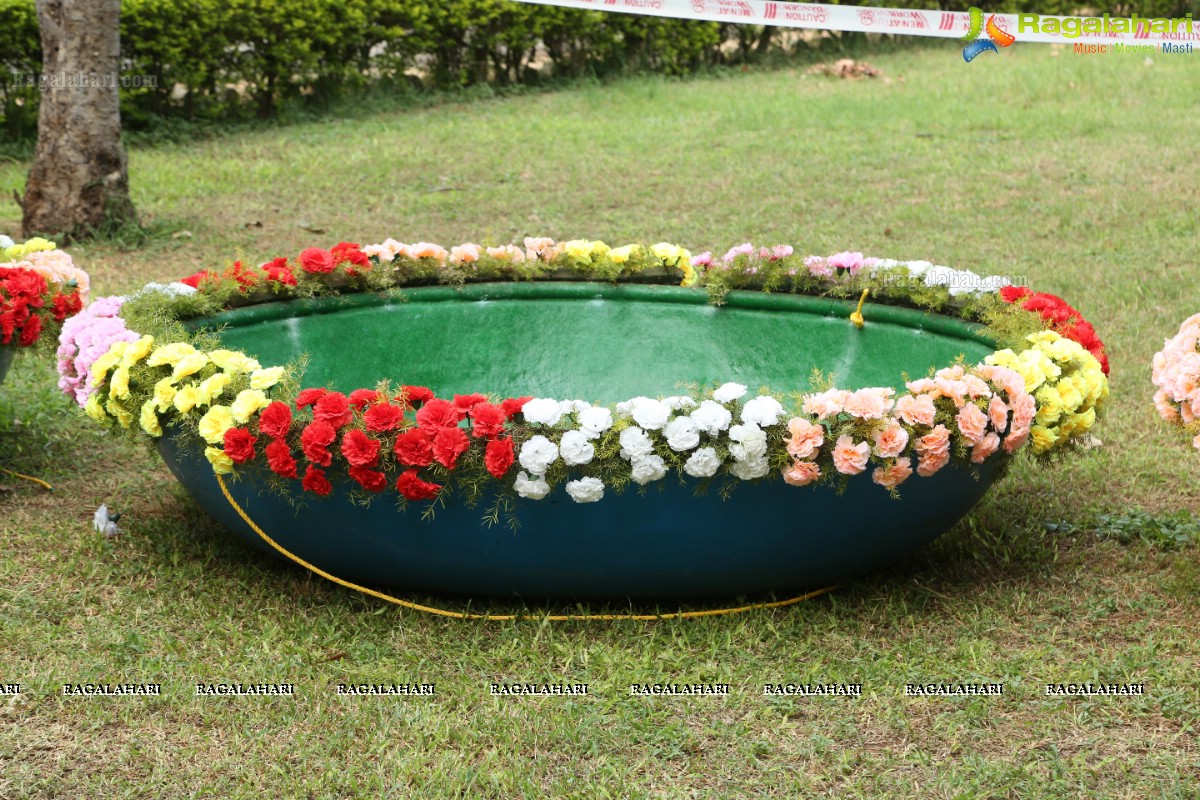 Bathukamma on Water in the Hussain Sagar by The Yacht Club of Hyderabad