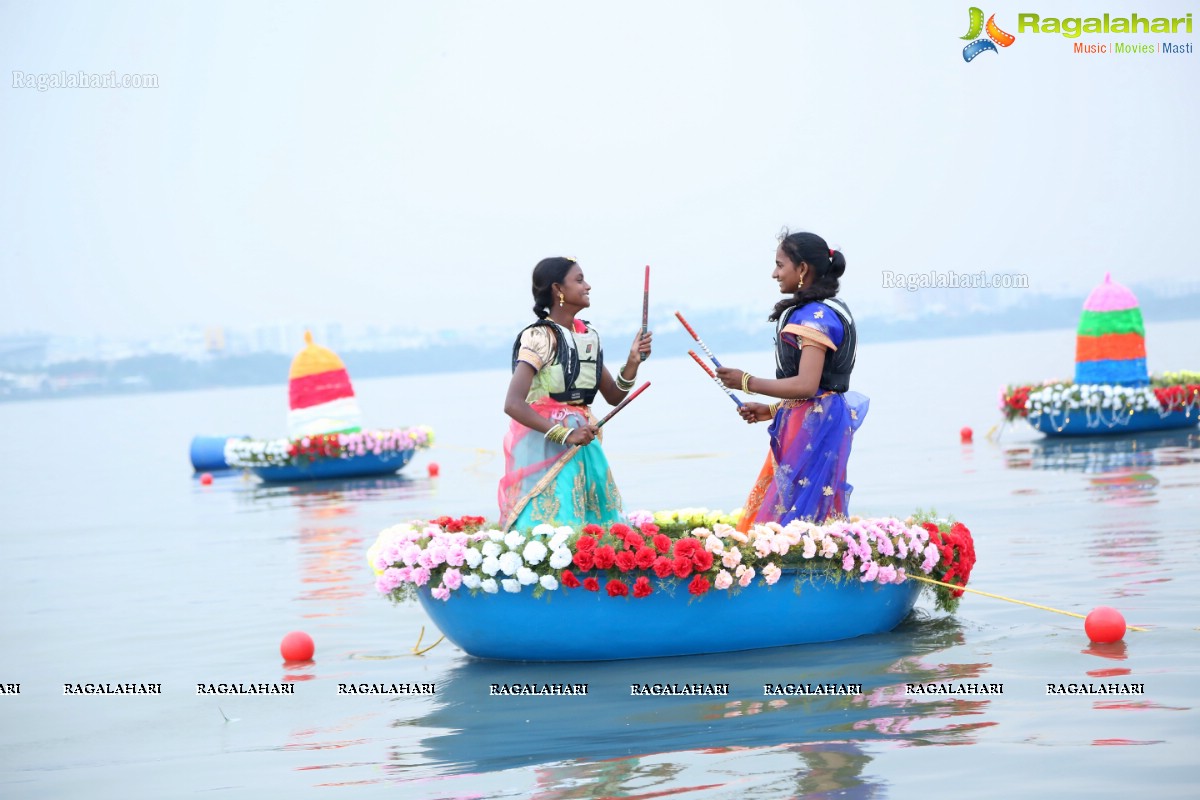 Bathukamma on Water in the Hussain Sagar by The Yacht Club of Hyderabad