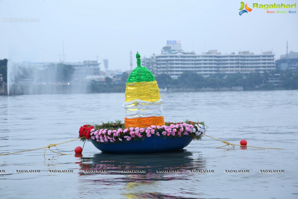 Bathukamma on Water in the Hussain Sagar by The Yacht Club of Hyderabad