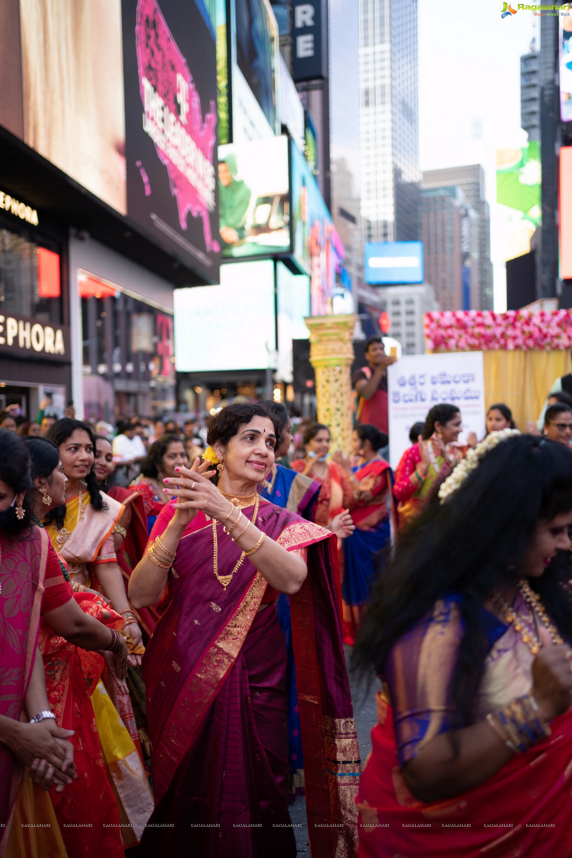 TANA Bathukamma Celebrations at New York Times Square