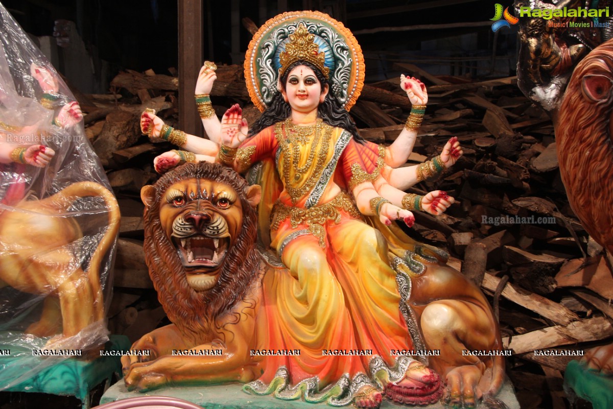 Dhoolpet Durga Mata Idol 2016 Preparation