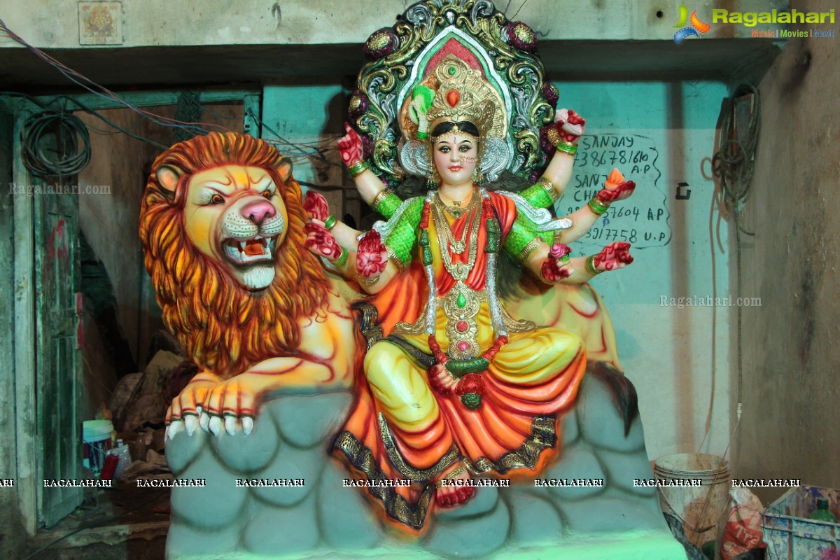 Dhoolpet Durga Mata Idol 2016 Preparation