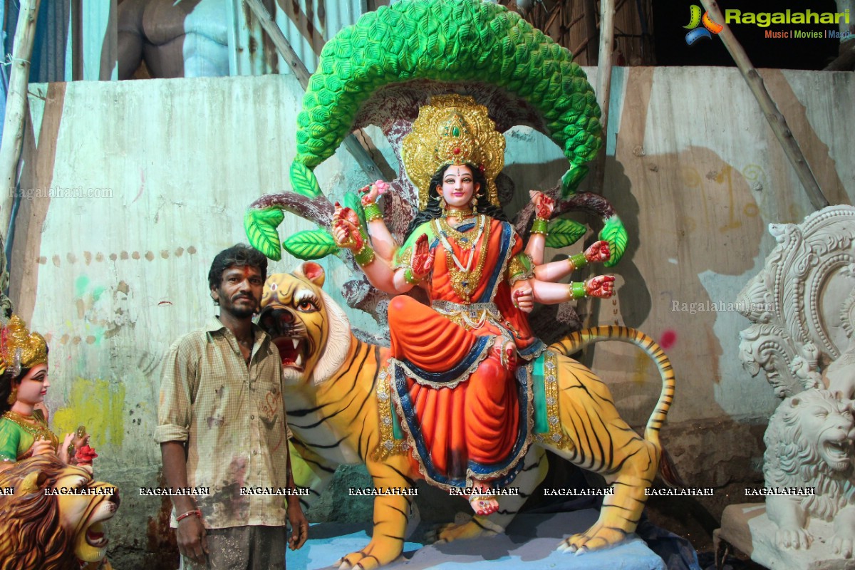 Dhoolpet Durga Mata Idol 2016 Preparation