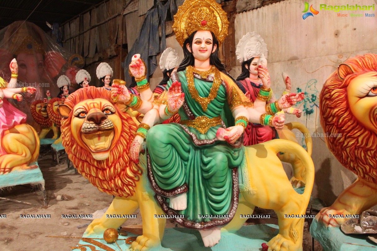 Dhoolpet Durga Mata Idol 2016 Preparation