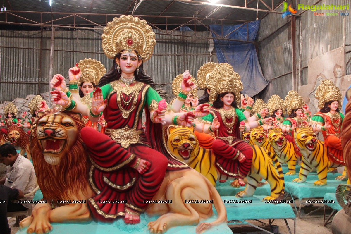 Dhoolpet Durga Mata Idol 2016 Preparation