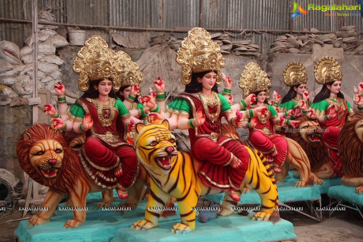 Dhoolpet Durga Mata Idol 2016 Preparation