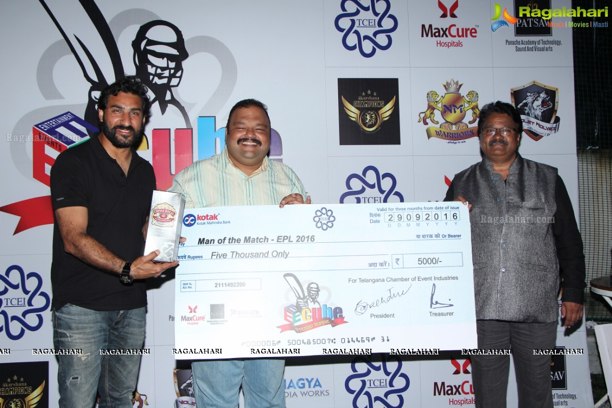 Telangana Chamber of Events Industry (TCEI) Prize Distribution of The First Season E Cube Premiere League at Tag, The American Grill