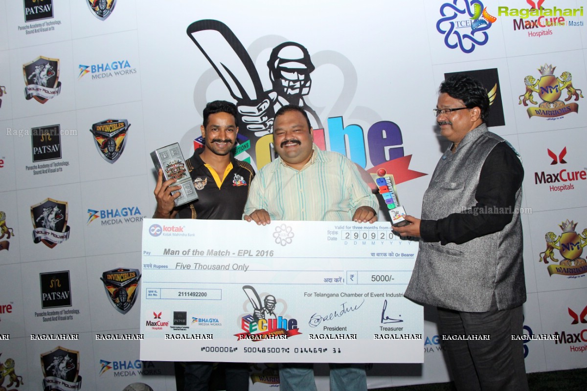 Telangana Chamber of Events Industry (TCEI) Prize Distribution of The First Season E Cube Premiere League at Tag, The American Grill