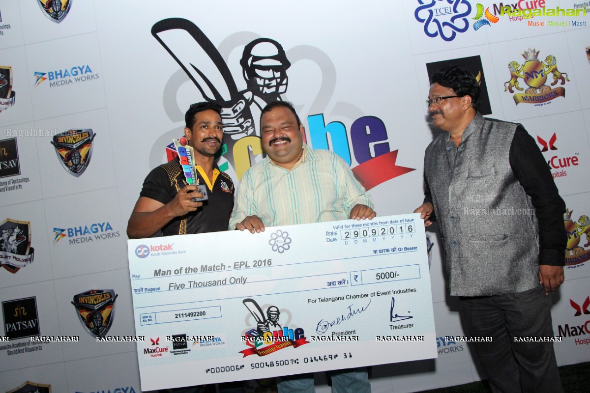 Telangana Chamber of Events Industry (TCEI) Prize Distribution of The First Season E Cube Premiere League at Tag, The American Grill