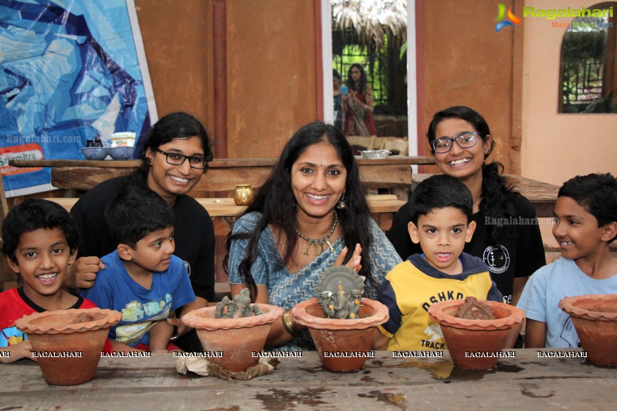 Earth Friendly Ganesh Nimajjan by Anchor Jhansi at Our Sacred Space, Hyderabad