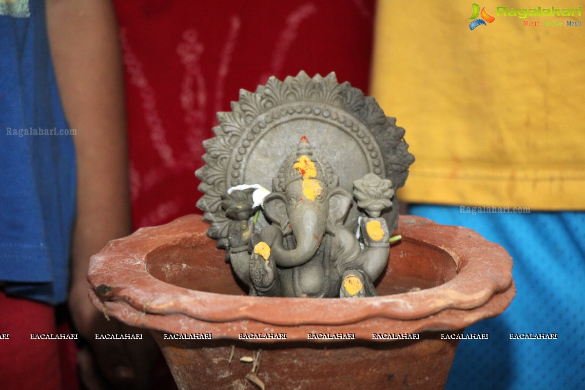 Earth Friendly Ganesh Nimajjan by Anchor Jhansi at Our Sacred Space, Hyderabad