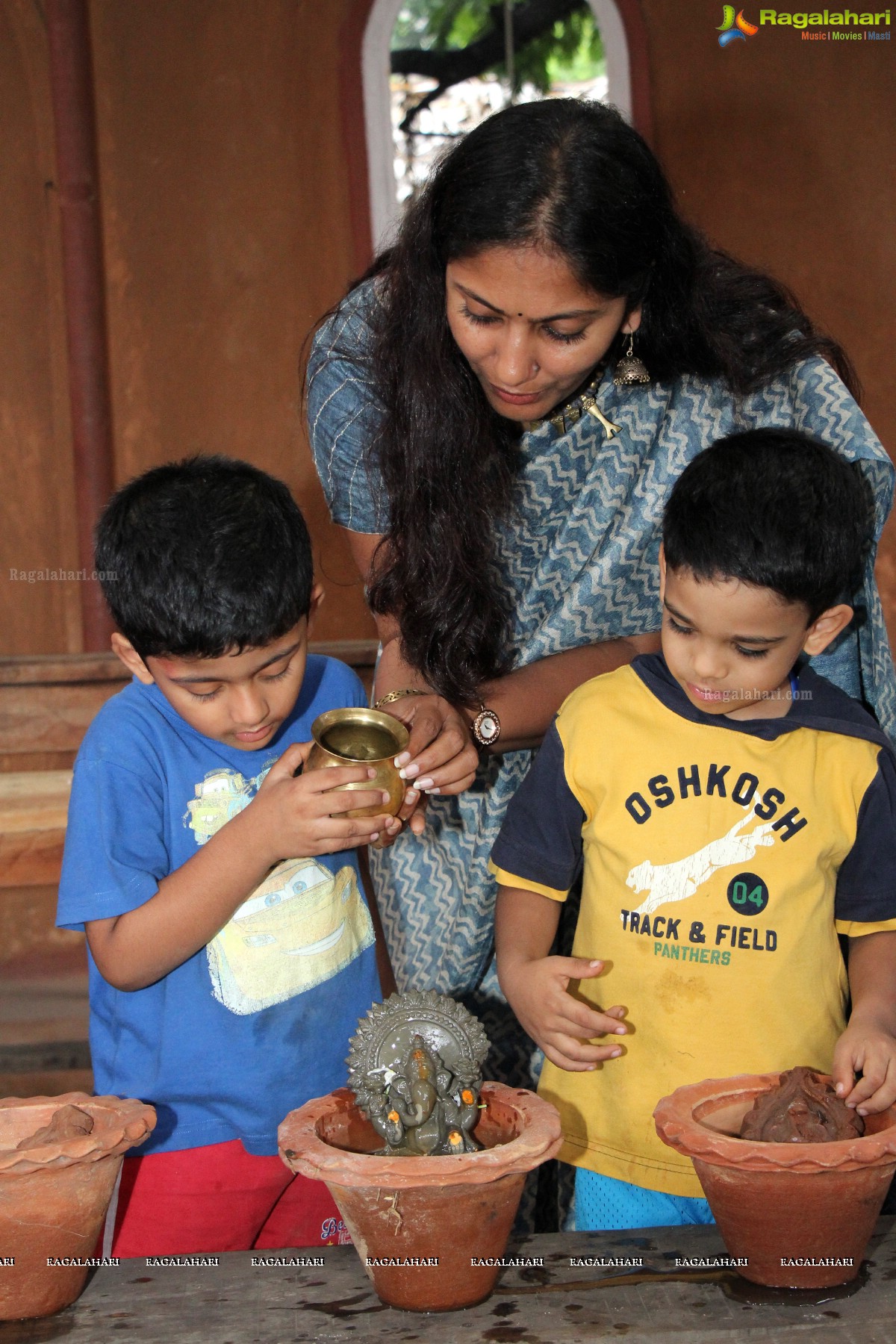 Earth Friendly Ganesh Nimajjan by Anchor Jhansi at Our Sacred Space, Hyderabad