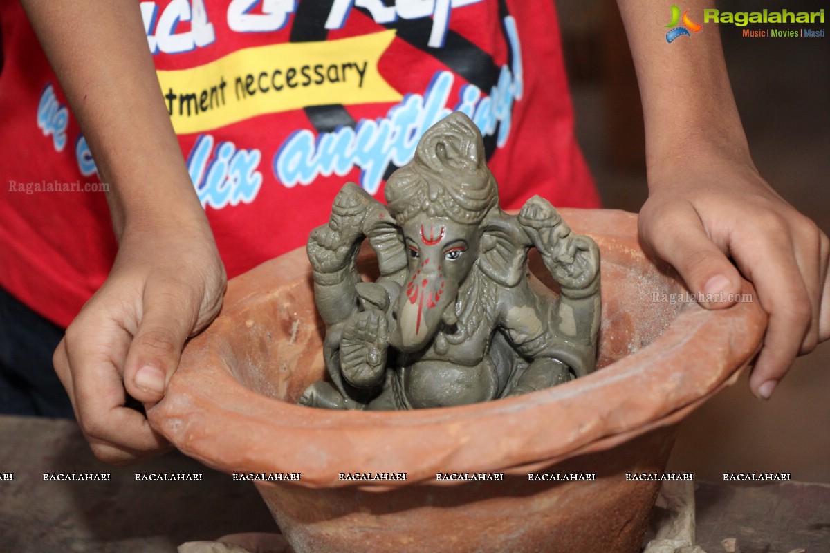 Earth Friendly Ganesh Nimajjan by Anchor Jhansi at Our Sacred Space, Hyderabad